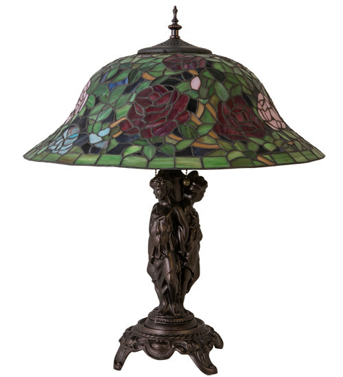 Two Light Table Lamp from the Tiffany Rosebush collection in Mahogany Bronze finish