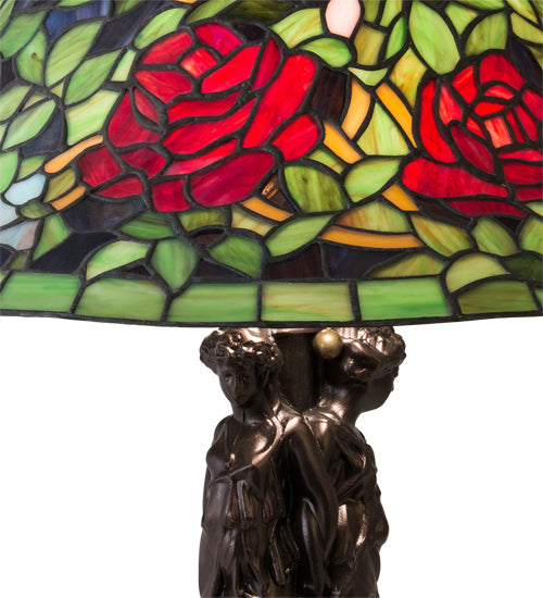 Two Light Table Lamp from the Tiffany Rosebush collection in Mahogany Bronze finish