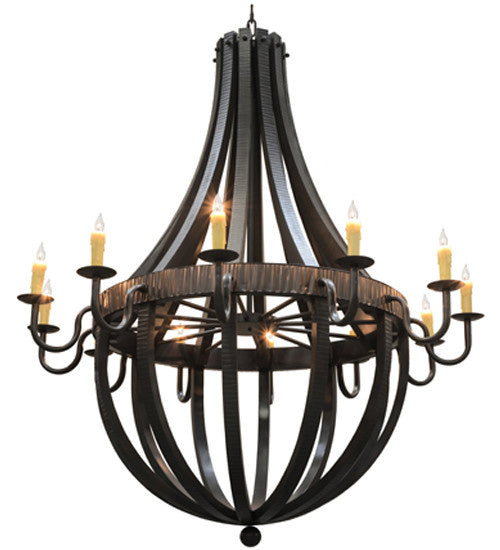 12 Light Chandelier from the Barrel Stave collection in Timeless Bronze finish