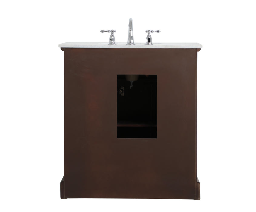 Single Bathroom Vanity from the Aaron collection in Teak finish