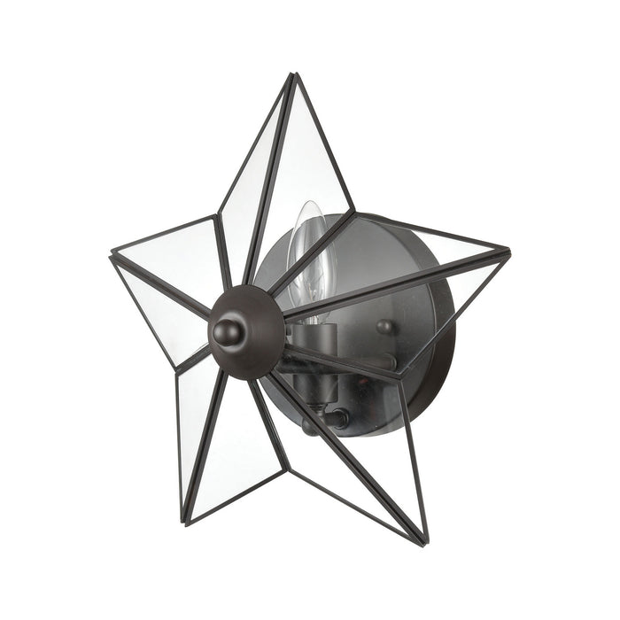 One Light Wall Sconce from the Moravian Star collection in Oil Rubbed Bronze finish