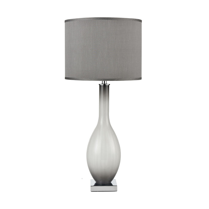 One Light Table Lamp in Grey Smoked Opal, Chrome, Chrome finish