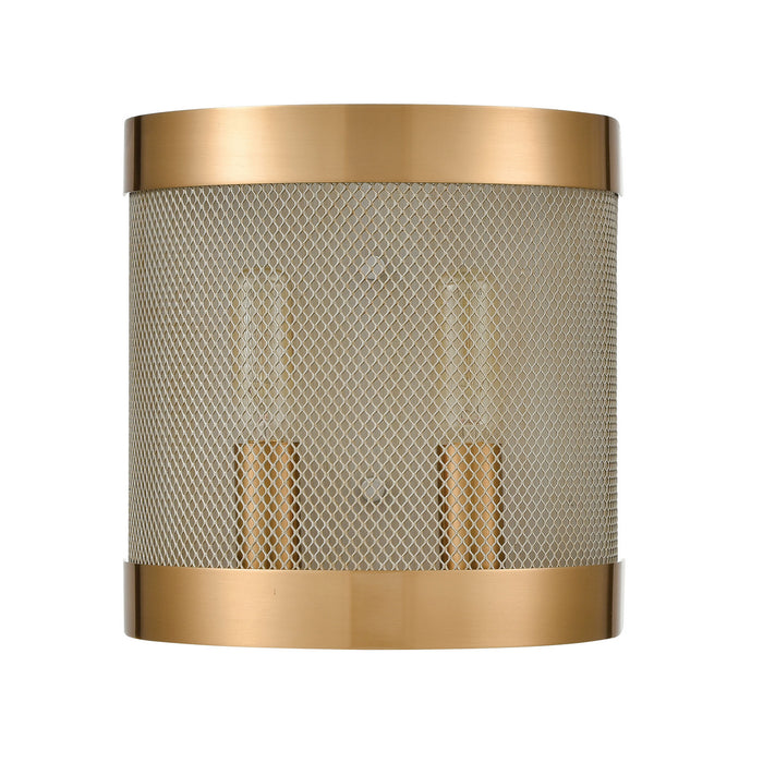 Two Light Wall Sconce from the Line in the Sand collection in Satin Brass finish