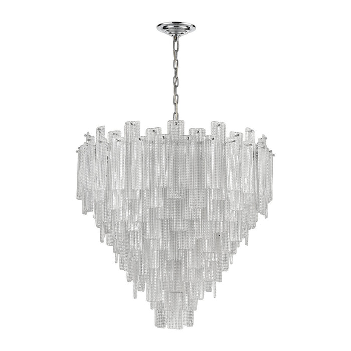 21 Light Chandelier from the Diplomat collection in Clear, Chrome, Chrome finish