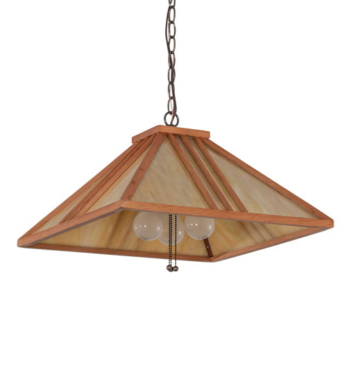 Three Light Pendant from the Forestwood collection in Mahogany Bronze finish