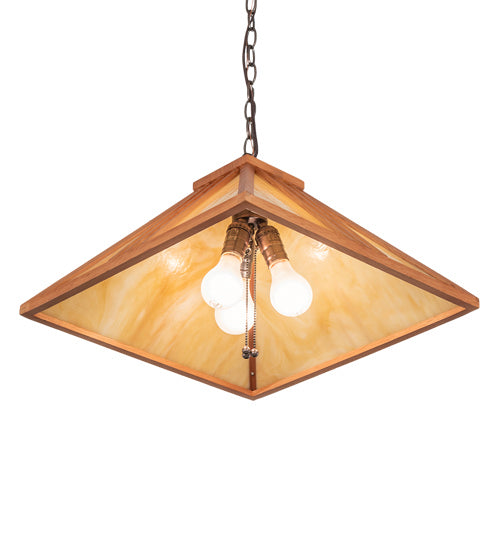 Three Light Pendant from the Forestwood collection in Mahogany Bronze finish
