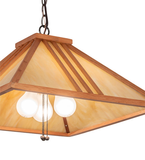 Three Light Pendant from the Forestwood collection in Mahogany Bronze finish