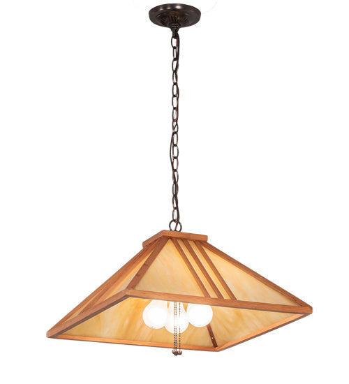 Three Light Pendant from the Forestwood collection in Mahogany Bronze finish