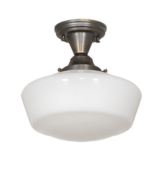 One Light Semi-Flushmount from the Revival collection in Antique Brass finish