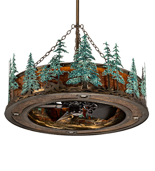 12 Light Chandel-Air from the Tall Pines collection in Antique Copper finish