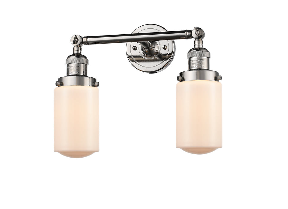 Two Light Bath Vanity from the Franklin Restoration collection in Polished Nickel finish