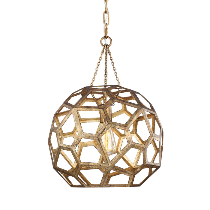One Light Pendant from the Feccetta collection in Antique Gild finish