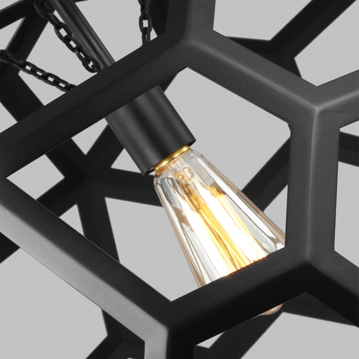 One Light Pendant from the Feccetta collection in Midnight Black finish