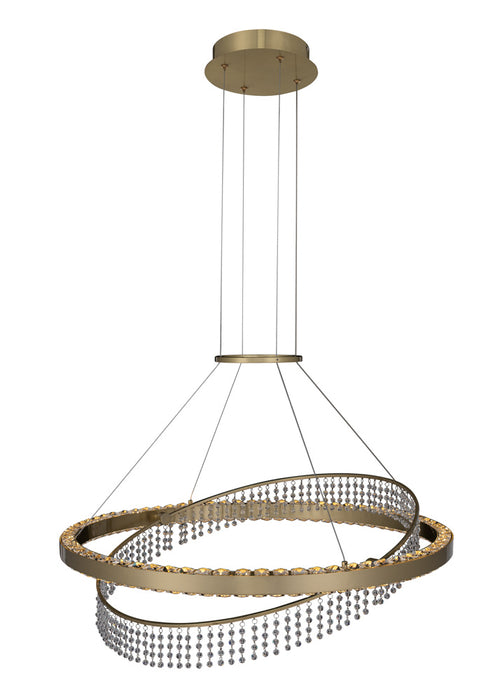 LED Pendant from the Saturno collection in Brushed Brass finish