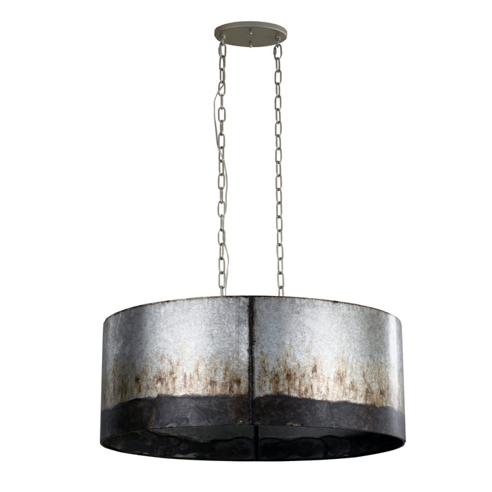 Six Light Pendant from the Cannery collection in Ombre Galvanized finish