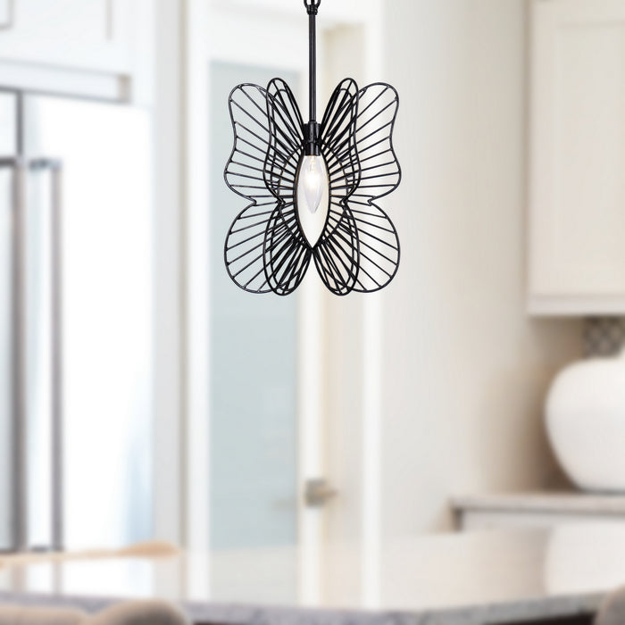 One Light Mini Pendant from the Monarch collection in Black finish