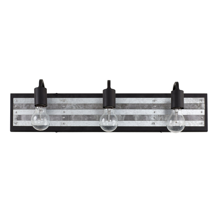 Three Light Bath from the Abbey Rose collection in Black/Galvanized finish