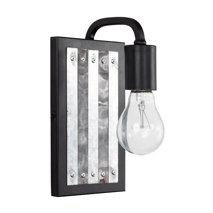 One Light Wall Sconce from the Abbey Rose collection in Black/Galvanized finish