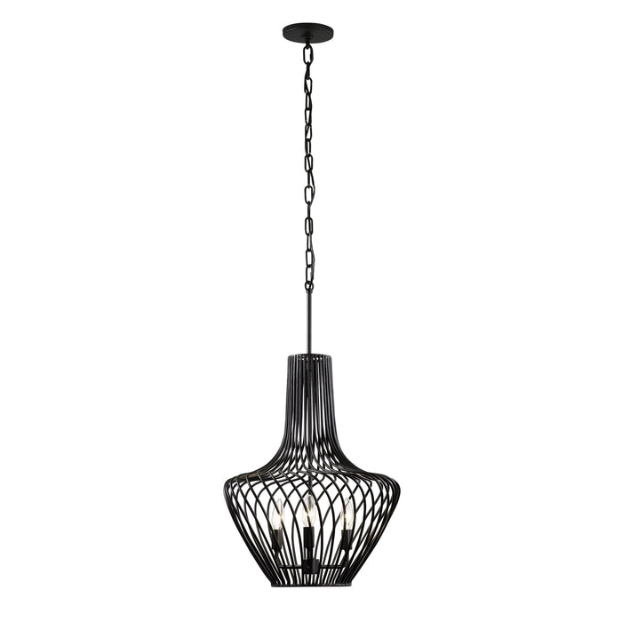 Three Light Pendant from the Elsa collection in Black finish