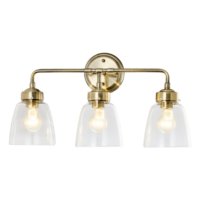 Three Light Bath from the Helena collection in Antique Brass finish