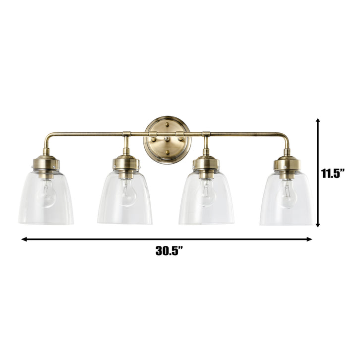Four Light Bath from the Helena collection in Antique Brass finish