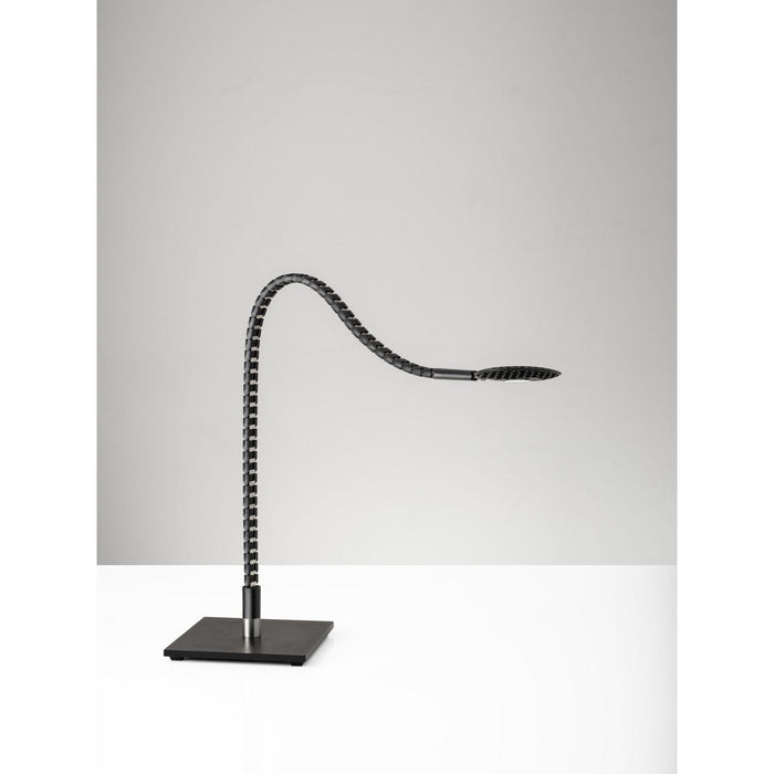 LED Table Lamp from the Natrix collection in Black/Brushed Steel finish