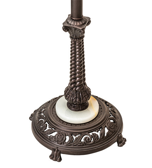 Three Light Floor Lamp from the Tiffany Wisteria collection in Mahogany Bronze finish