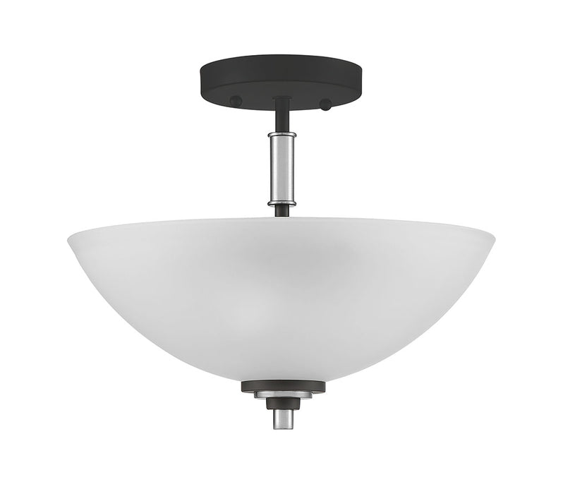 Two Light Semi Flush Mount from the Conrad collection in Brushed Nickel finish