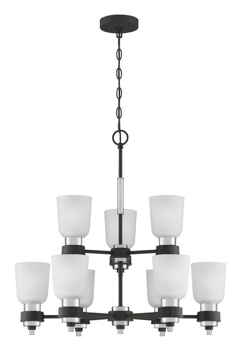 Nine Light Chandelier from the Conrad collection in Brushed Nickel finish