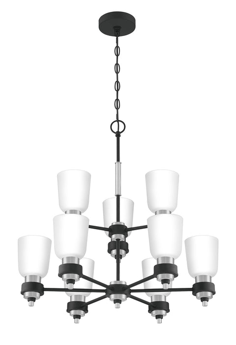 Nine Light Chandelier from the Conrad collection in Brushed Nickel finish