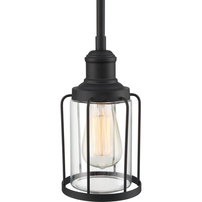 One Light Mini Pendant from the Ludlow collection in Earth Black finish
