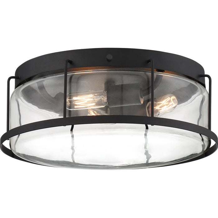 Three Light Flush Mount from the Ludlow collection in Earth Black finish