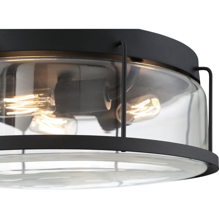 Three Light Flush Mount from the Ludlow collection in Earth Black finish