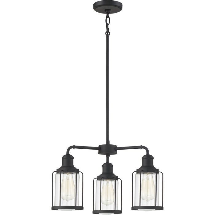 Three Light Chandelier from the Ludlow collection in Earth Black finish