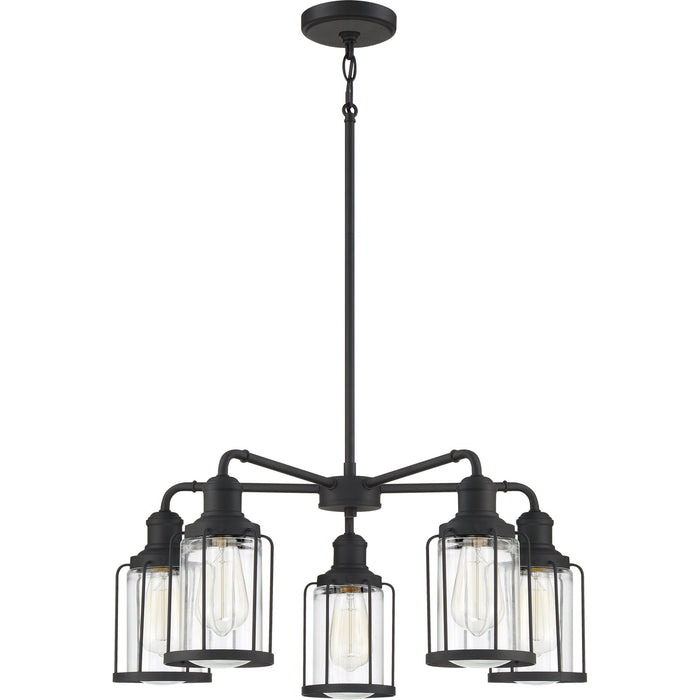 Five Light Chandelier from the Ludlow collection in Earth Black finish
