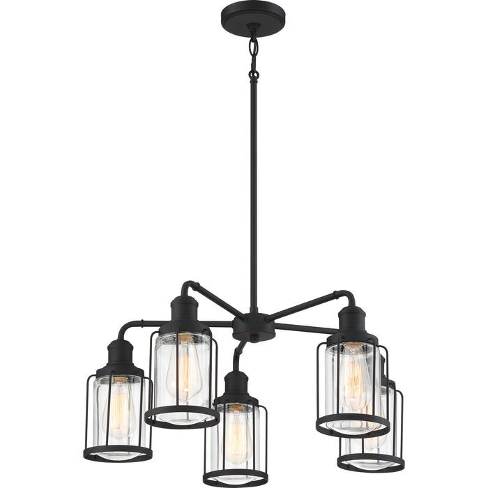 Five Light Chandelier from the Ludlow collection in Earth Black finish