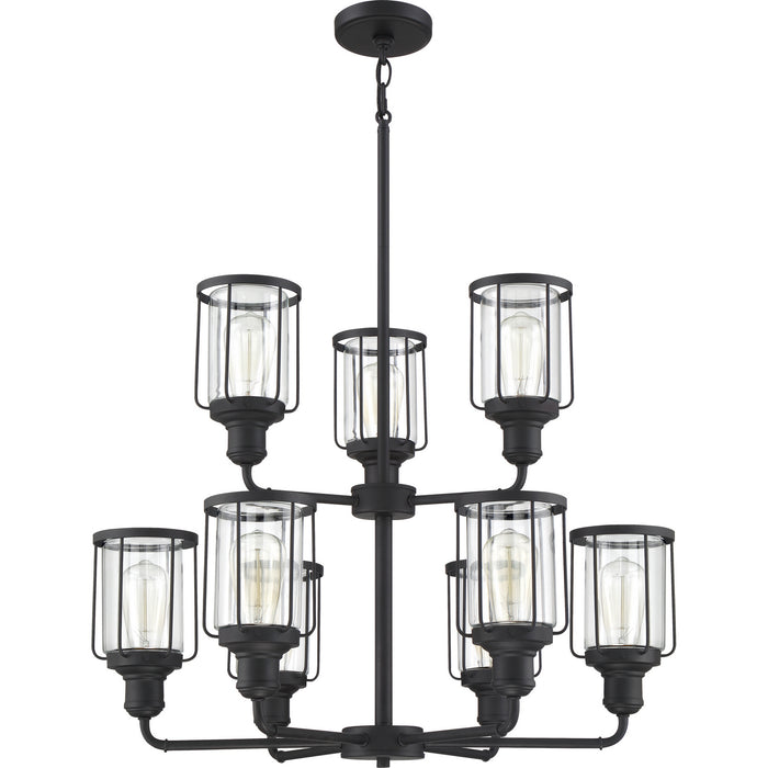 Nine Light Chandelier from the Ludlow collection in Earth Black finish
