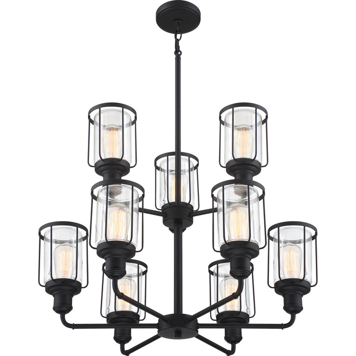Nine Light Chandelier from the Ludlow collection in Earth Black finish