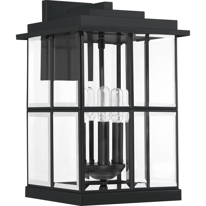 Three Light Outdoor Wall Lantern from the Mulligan collection in Matte Black finish