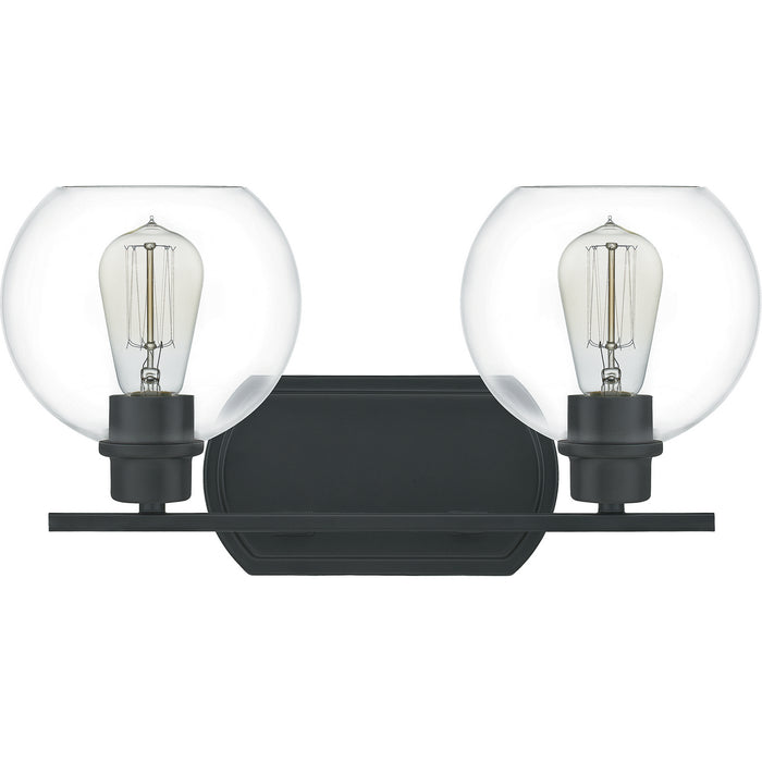 Two Light Bath from the Pruitt collection in Matte Black finish