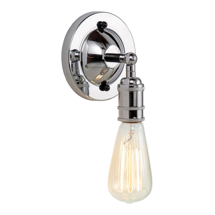 One Light Convertible Wall/Ceiling Mount from the Bedford collection in Polished Chrome and Black finish
