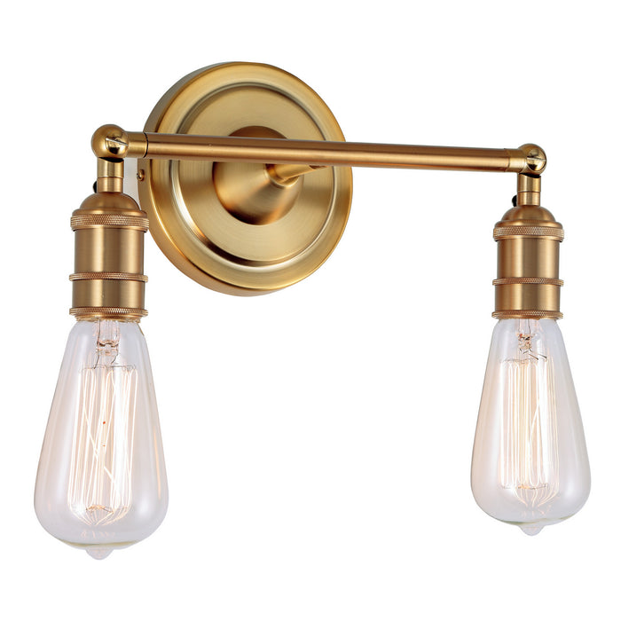 Two Light Wall Mount from the Soho collection in Satin Brass finish