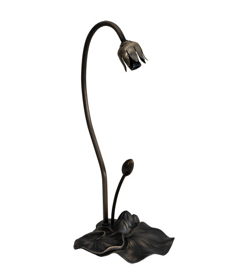 One Light Accent Lamp from the Amber/Green Pond Lily collection in Mahogany Bronze finish