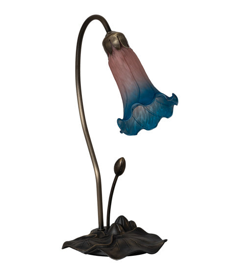 One Light Accent Lamp from the Pink/Blue Pond Lily collection in Mahogany Bronze finish