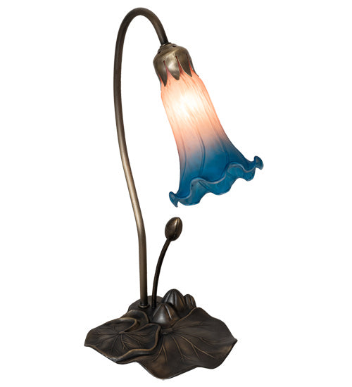 One Light Accent Lamp from the Pink/Blue Pond Lily collection in Mahogany Bronze finish
