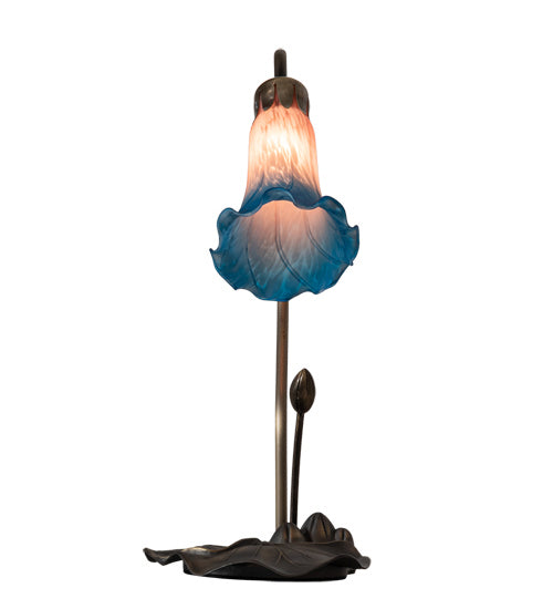 One Light Accent Lamp from the Pink/Blue Pond Lily collection in Mahogany Bronze finish