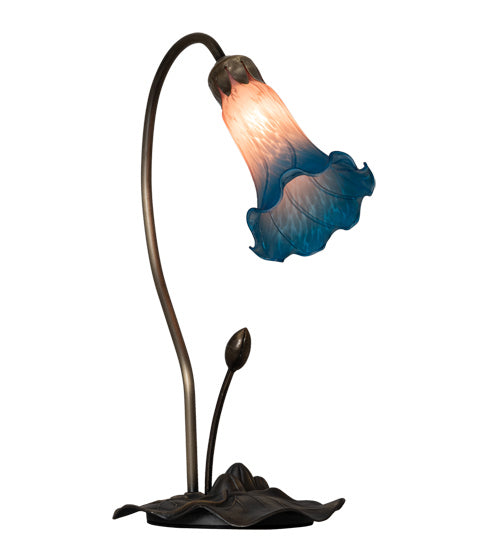 One Light Accent Lamp from the Pink/Blue Pond Lily collection in Mahogany Bronze finish