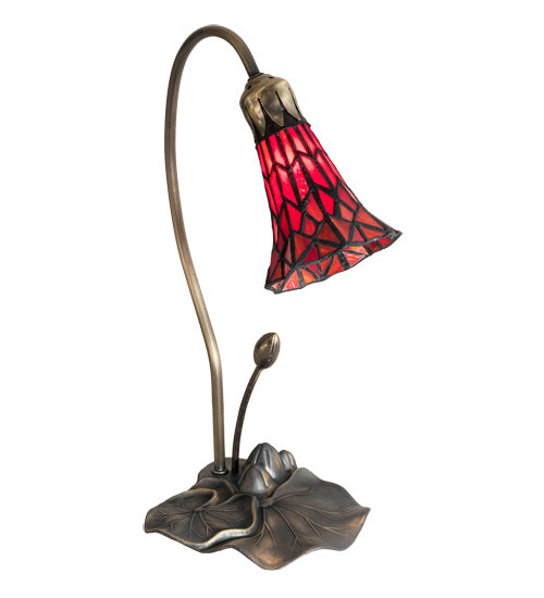 One Light Accent Lamp from the Tiffany Pond Lily collection in Mahogany Bronze finish