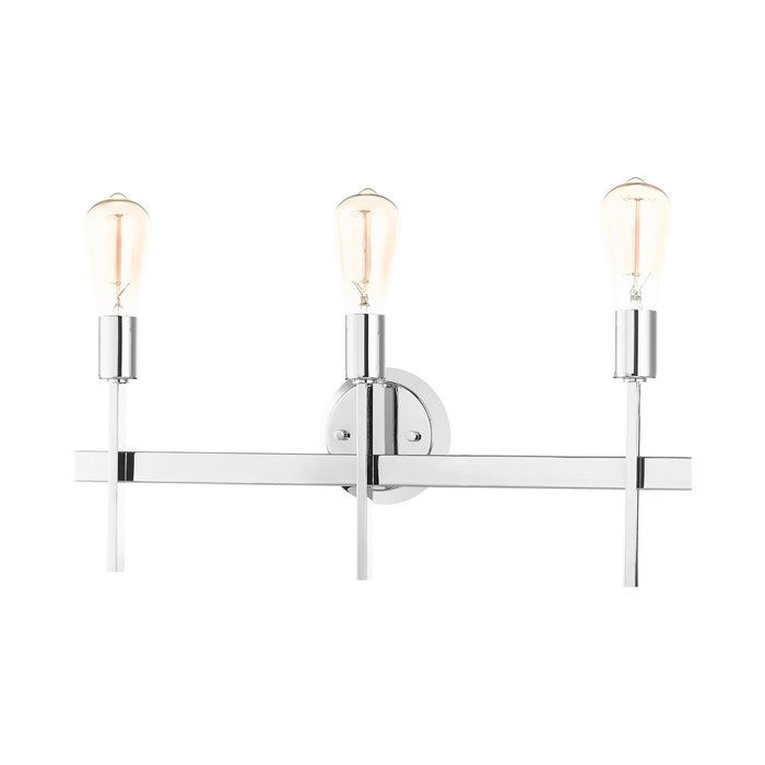 Three Light Vanity from the Prague collection in Polished Chrome finish