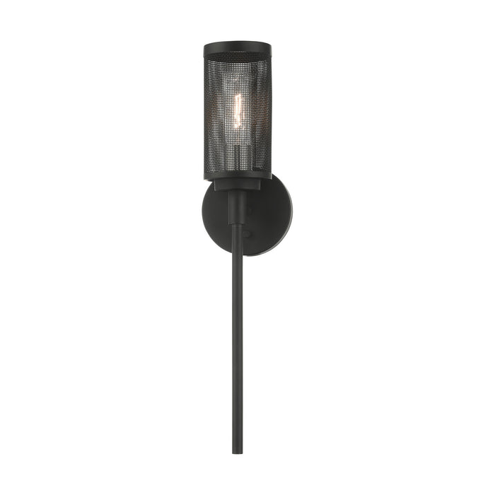 One Light Wall Sconce from the Industro collection in Black with Brushed Nickel Accents finish